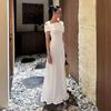 2026 European and American summer new sexy tube top pure desire waist temperament slim one-word shoulder dress long dress women