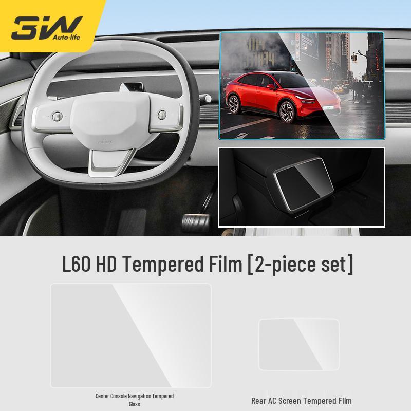 3W Tempered Glass Film for NIO L60 Central Control & Rear AC Screen (HD Protective Film)