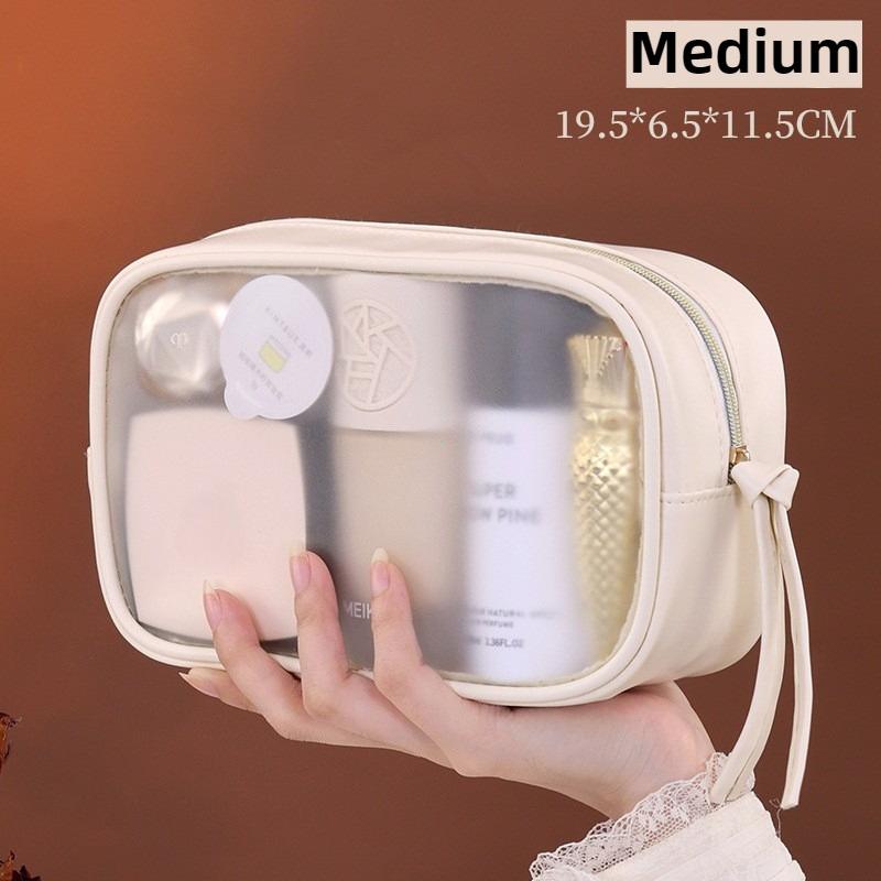 1 Stück Multifunktionale halbtransparente Kosmetiktasche, Aufbewahrungstasche für Kosmetika, Toilettenartikel-Tasche für Geschäftsreisen, Kosmetiktaschen mit großem Fassungsvermögen