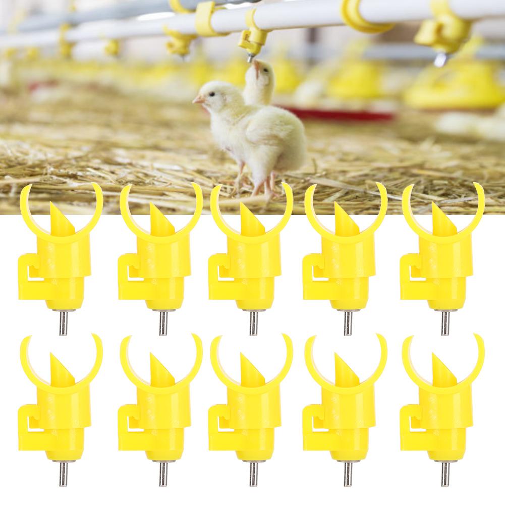 10PCS Chicken Nipple Drinking Fountains Semicircle Ball Valve Type Poultry Drinker