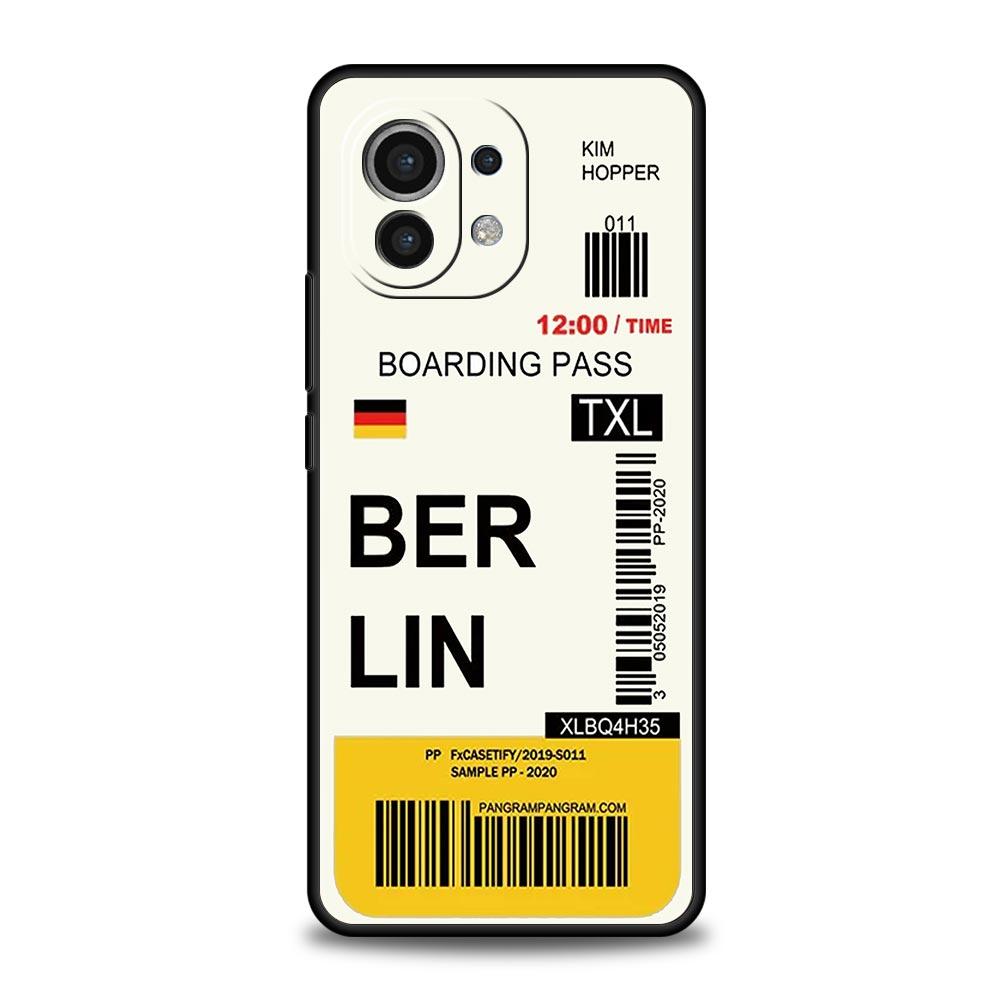 World City Travel Ticket New York Label Case For Xiaomi 14 13T 12T Pro 12 13 11 Ultra Mi Note 10 Lite 10T 5G Pro 11i 9T Cover