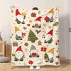 1pc Flannel Blanket Christmas Gnomes Cute Design This Shawl/Blanket/Nap Blanket/Sofa Blanket Is Soft Comfortable And Warm Suitable
