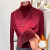 Thick Velvet Turtleneck All-in-one Velvet Sweater for Women in Autumn and Winter, Warm Bottoming Shirt for Women, Fashionable Tops