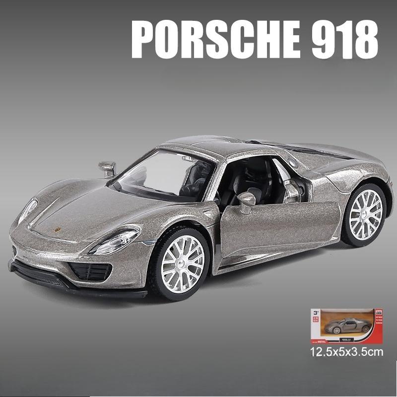 Simulation 1/36 Maßstab Porsche 918 Supersportwagen Legierungsmodell Sammlung Miniaturauto Heimdekoration Spielzeugfahrzeug Kinder Junge Geschenk