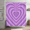 Purple Heart Shower Curtain Modern Bathroom Decor With Swirls Stripes Pattern In Lavender Pink Shades For Bathtub Or Standup Sho