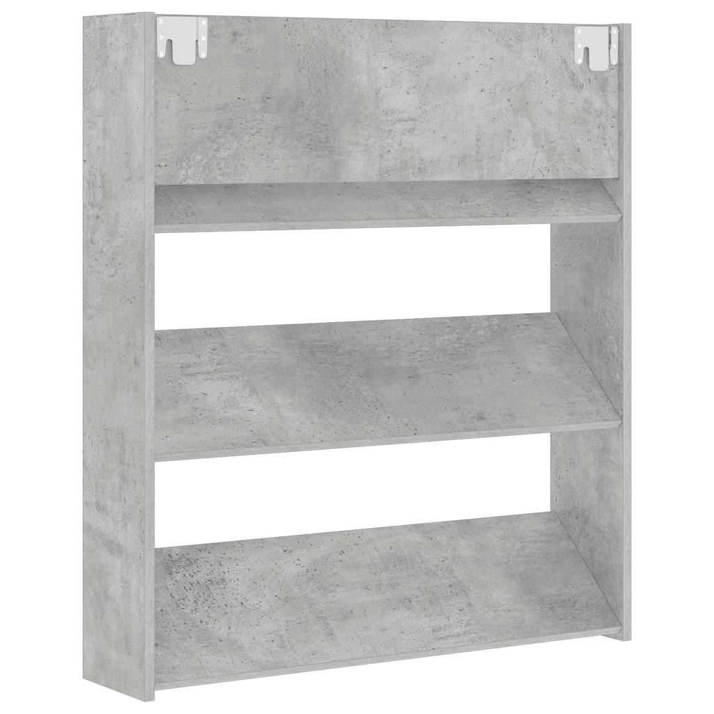 Wall Mounted Shoe Cabinet Concrete Grey 80 X 18 X 90 Cm Engineered Wood