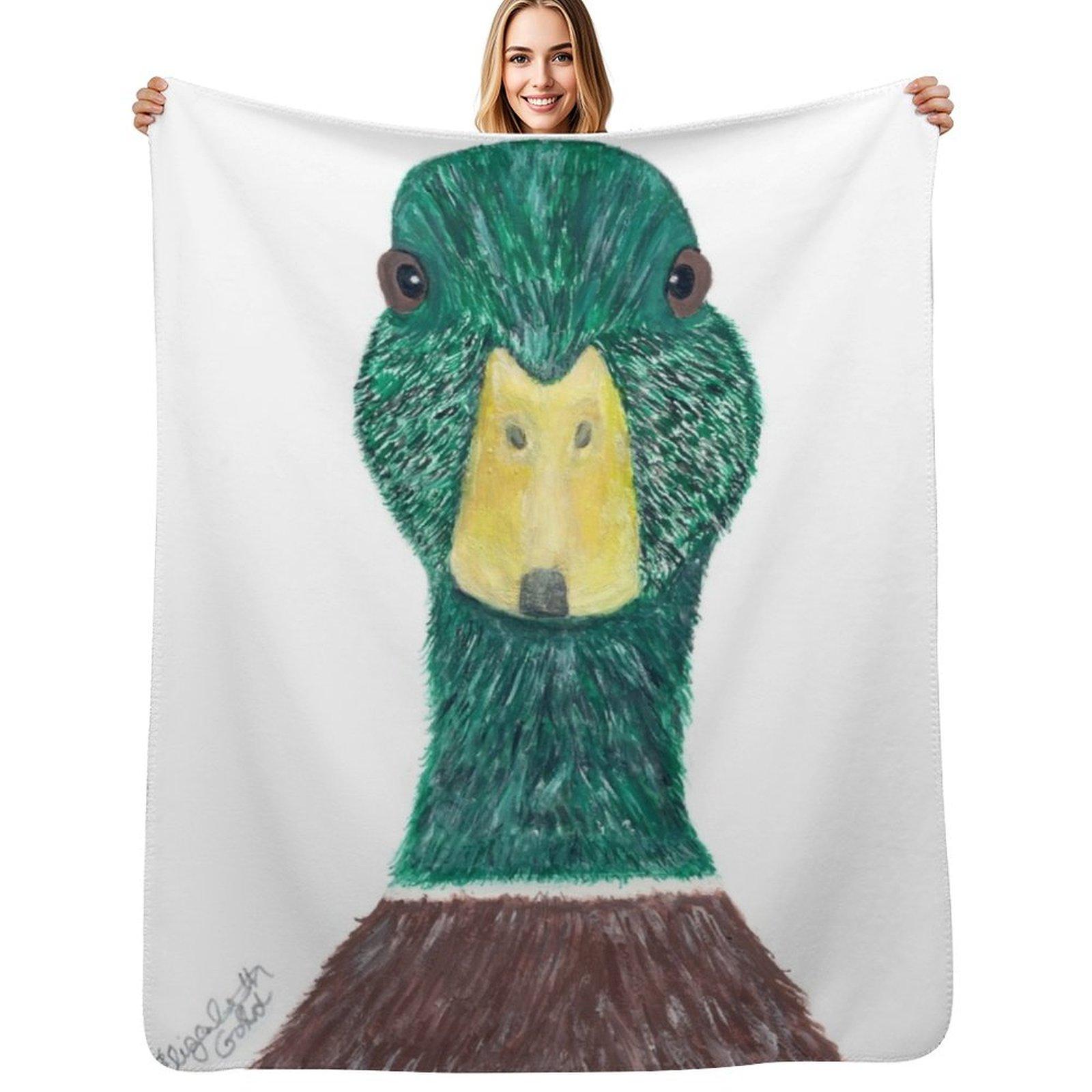 

Wild Green and Brown Male Mallard Duck with Yellow Beak PrintQuack Throw Blanket Birthday gift for grandma 102x76cm(40x30in)