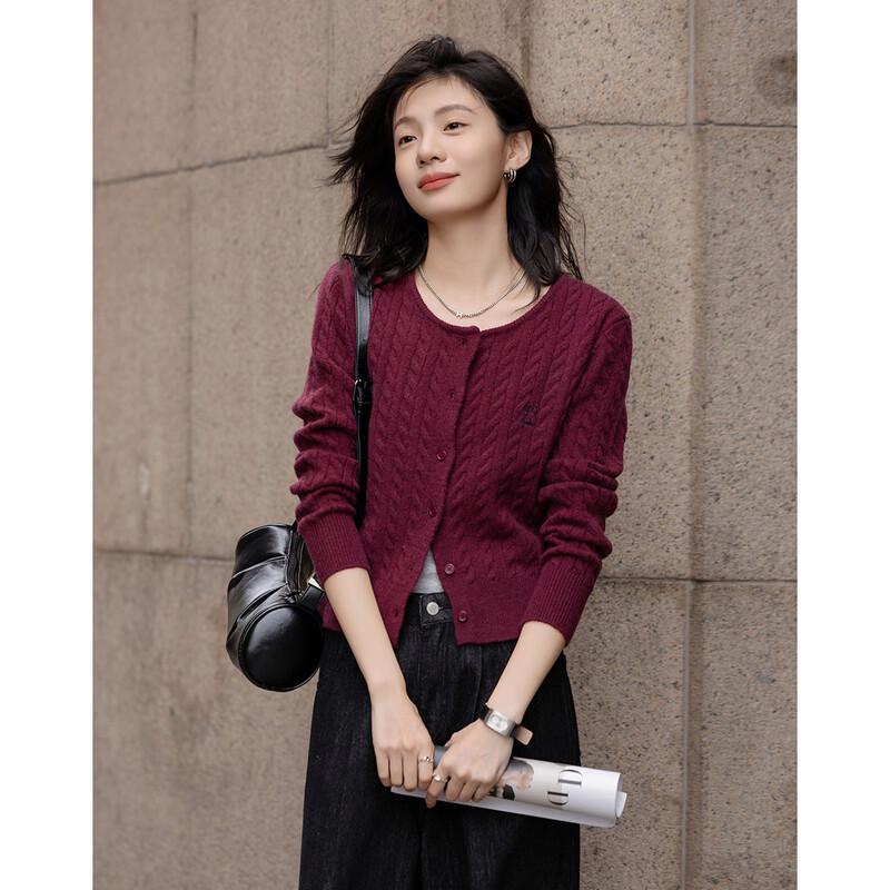 Demana Women's Miu College Embroidered Knit Cardigan