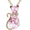 Luxury Wedding Bridal Women Cat Rhinestone Charm Pendant Necklace Party