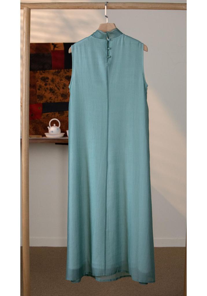 New Chinese Style Tencel Zen Retro Sleeveless Tea Dress for Spring-Summer