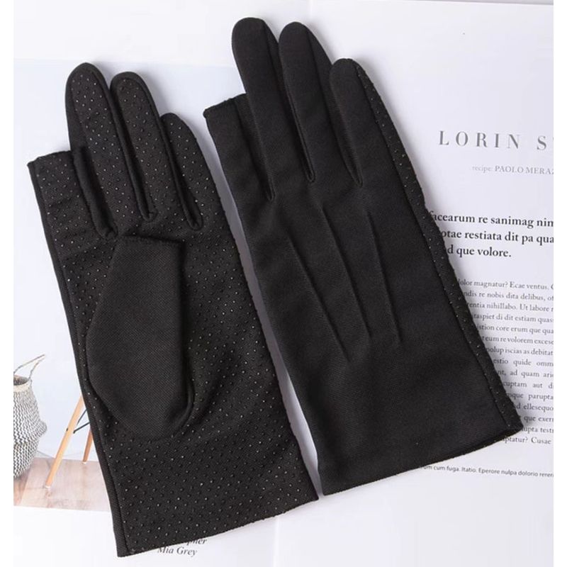 

Unisex Breathable Non-Slip Anti-Sweat Two-Finger Gloves Full drop Black M