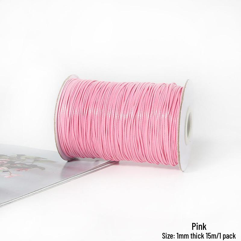 15m 1mm Korean Waxed Cord Faux Leather for DIY Bracelets & Necklaces