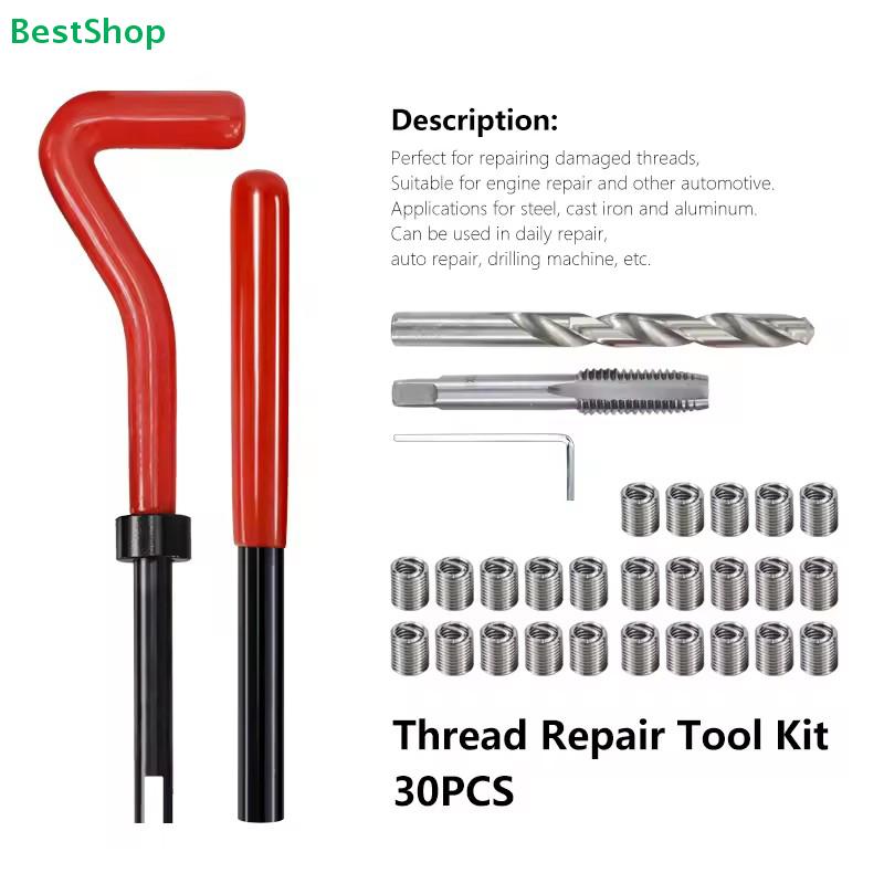 Thread Repair Kit (M5/M6/M8) | Helicoil Insert Set with Drill, Tap & Installation Tools for Damaged Bolt Threads