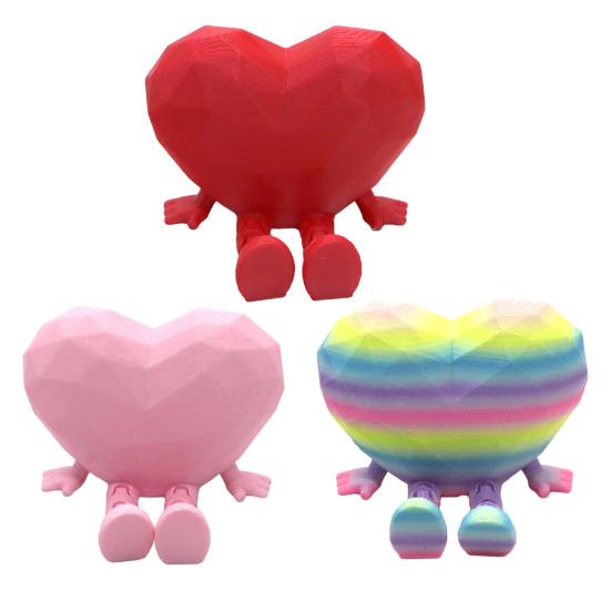 Ozdoba Siedzące Serce Urocza Figurka Serca z Ruchomymi Nóżkami Domowe Biuro Półka na Biurko Statuetka Serce Miłości Prezent dla Zakochanych Przyjaciół