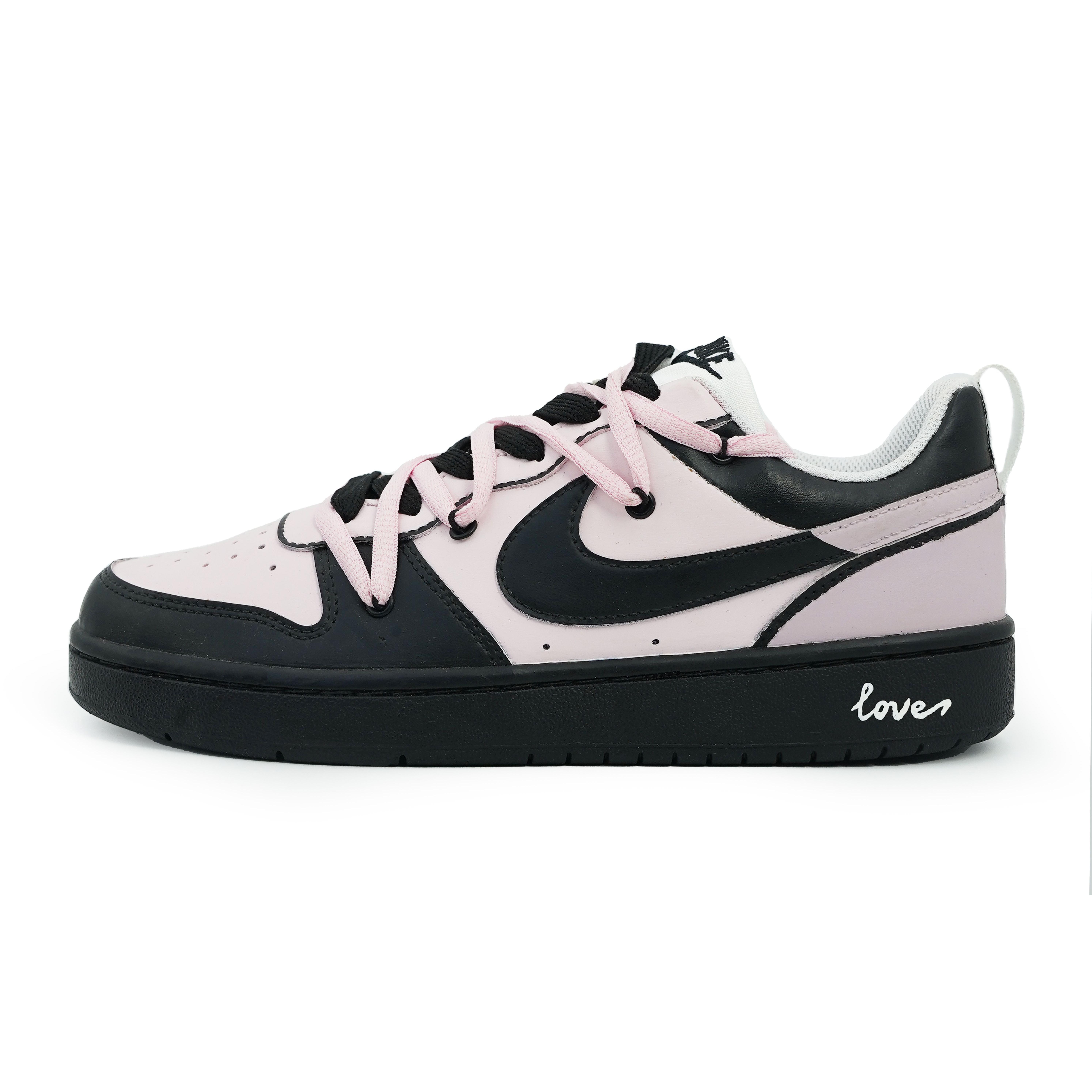 

Nike Court Borough Low 2 Low top Skateboard Shoes GS Black Pink BQ5448-104(Team103-) 35.5
