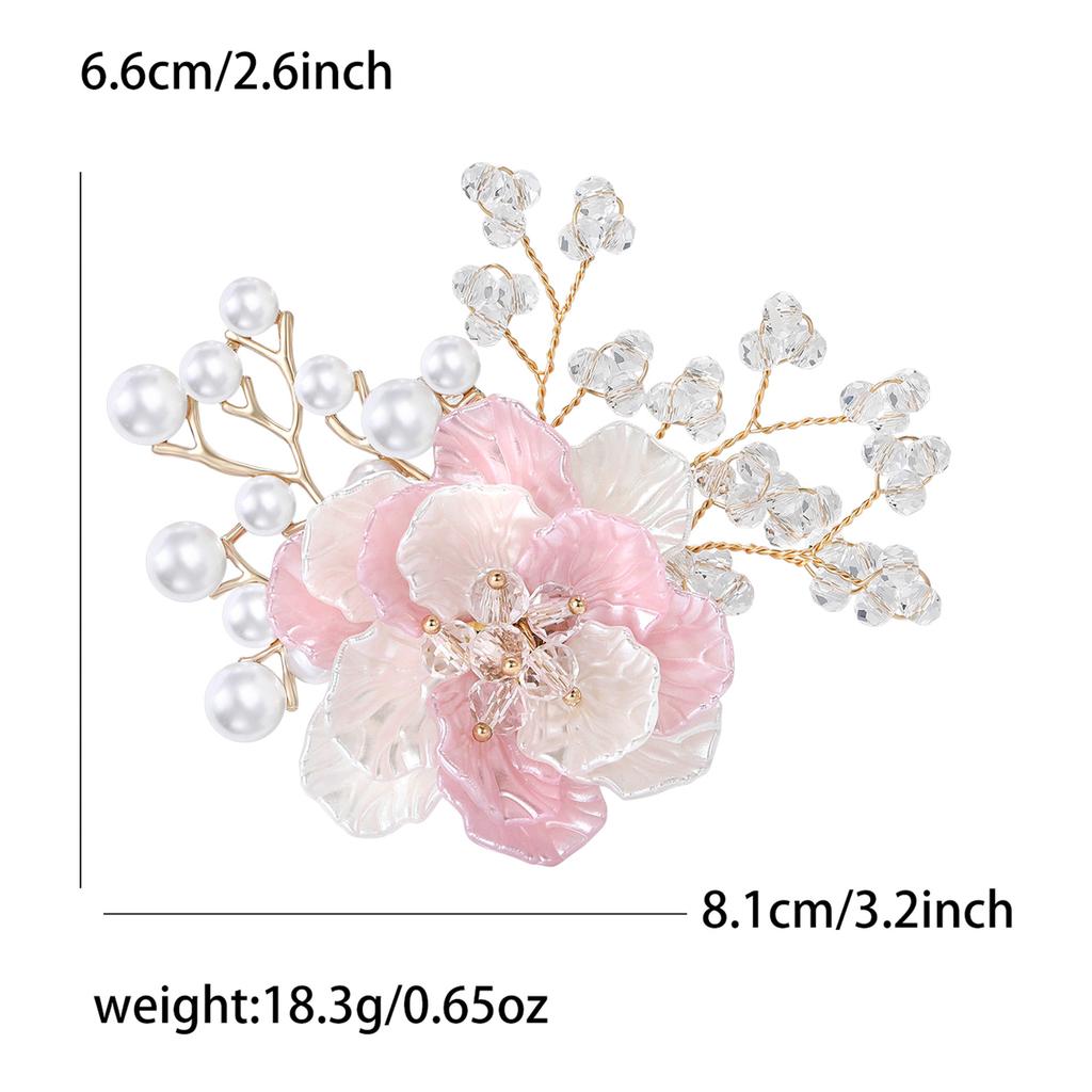Simulation Pearl Enamel Flower Brooch for Women Unisex Plant Pins Party Accessories Gifts Friends Decoration