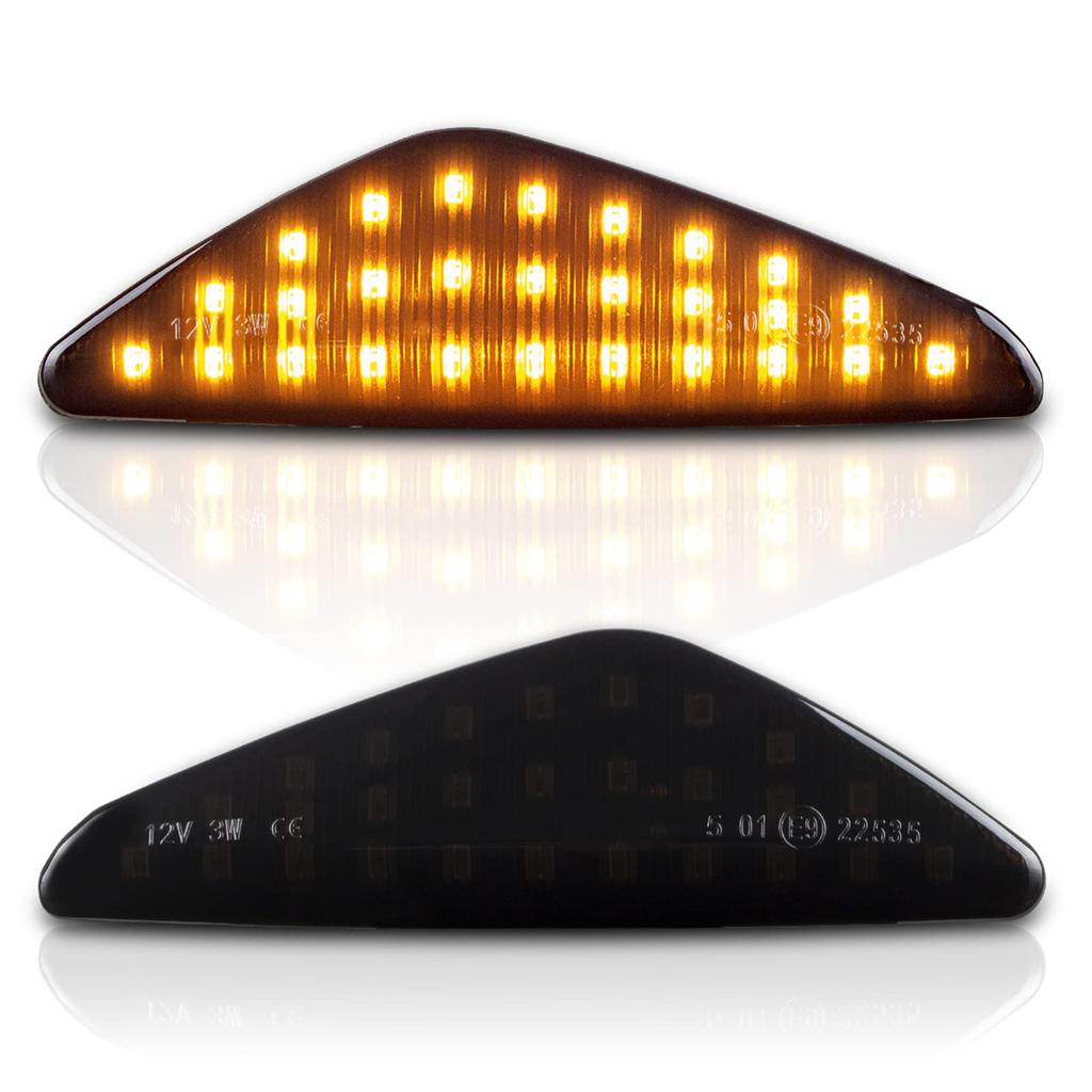 POPMOTORZ BMW X3 F25 LED Side Marker X5 E70 Flowing Turn Signal Lamp High Brightness LED X6 Sequential Turn Signal Genuine Replacement Set of 2 Smoke