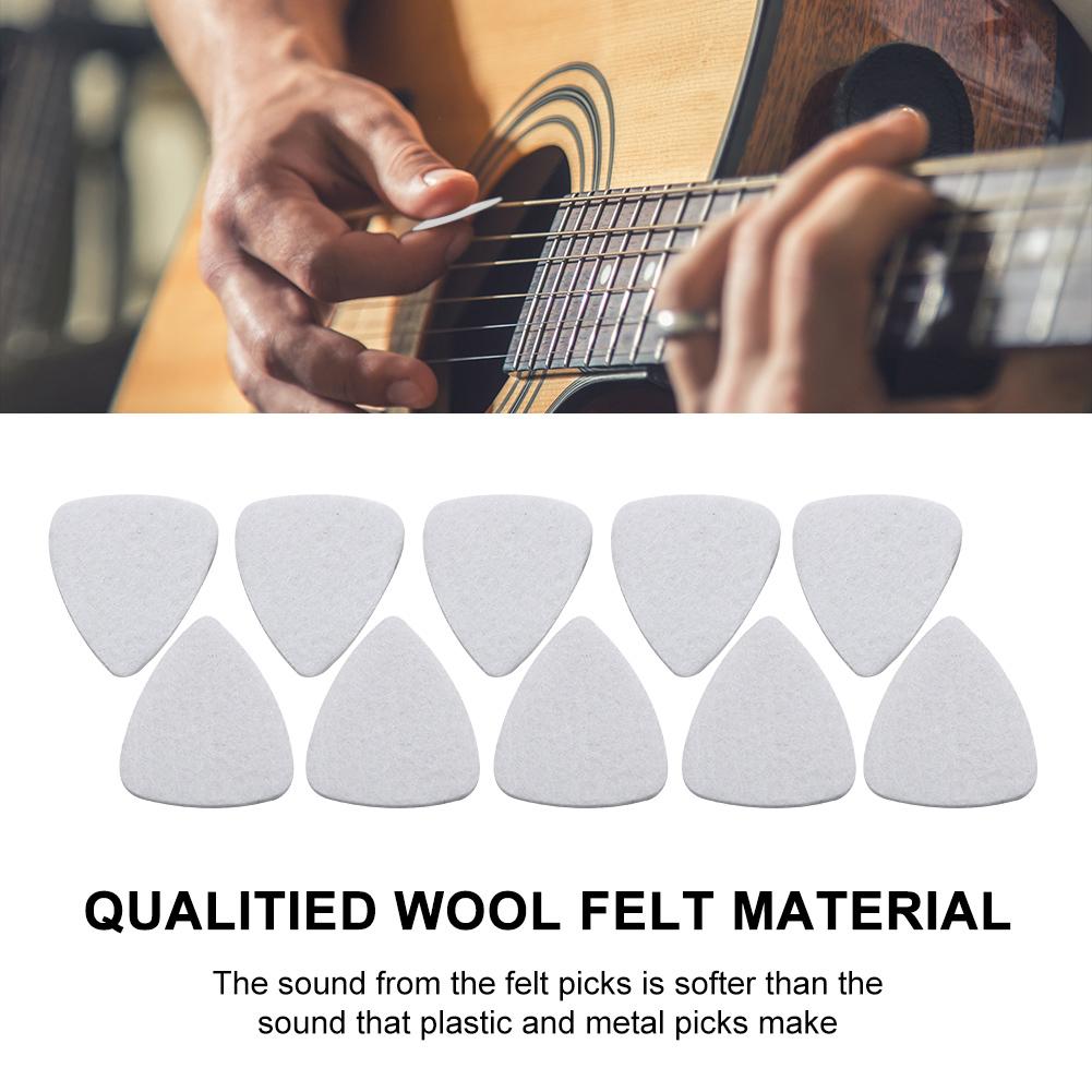 10Pcs High Quality Wool Felt Picks Plectrums 3mm for Guitar Ukulele(Black)