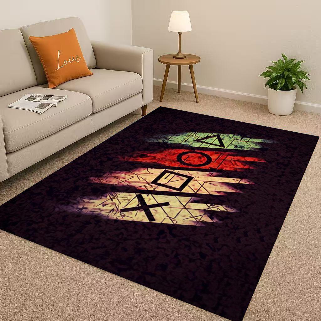 Retro Game Zone Sign Gamer Controller Living Room Non-Slip Area Rug Carpet for Bedroom Kids Playroom Sofa,Home Decor Doormat