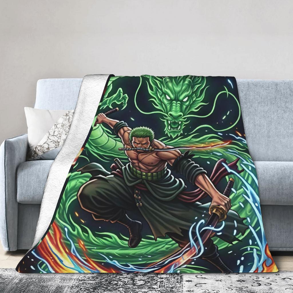 Zoros Vintage Tattoo Ornament Art Flannel Blanket Autumn Warm Throw Blanket for Kids Living Room Comfortable Sofa Bed Cover