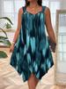Geometric Pattern Sleeveless Dress With Gradient Colors For Casual Spring Summer Womens Fashion