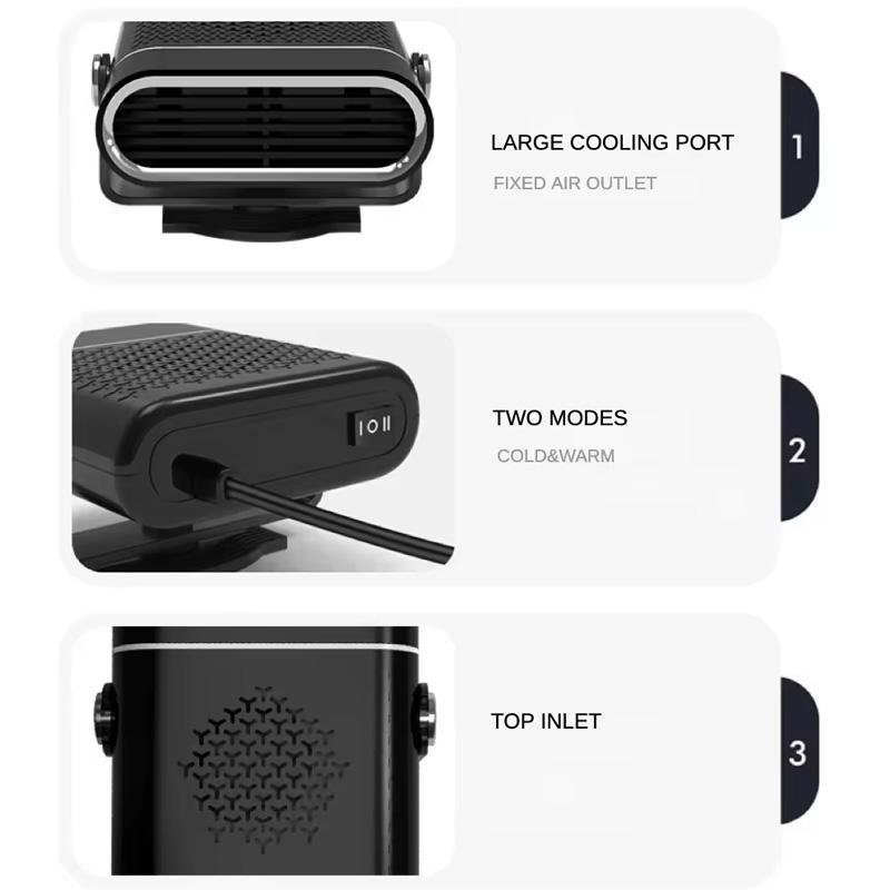 Tragbarer 12/24V Winter-Autolüfter, Frontscheibenentfroster, Auto-Schnellheizwerkzeug, ABS Heiz- und Kühlventilator Zubehör