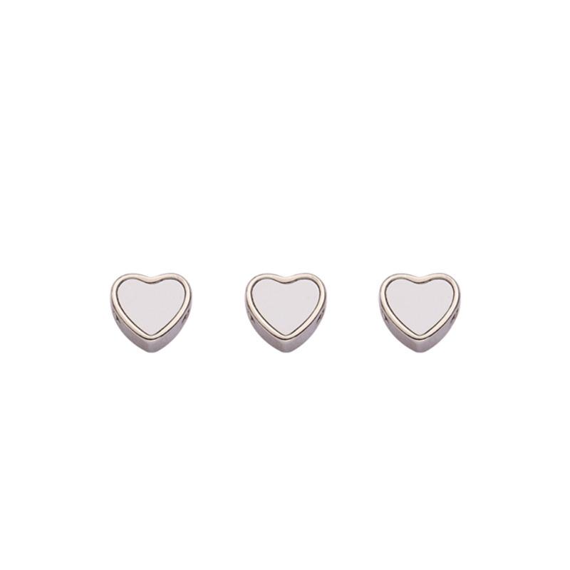 Alloy Heart Beads Featuring Distinctive Heat Transfer Craft Perfect for Handmade Jewelry Enthusiasts and Gift Seekers