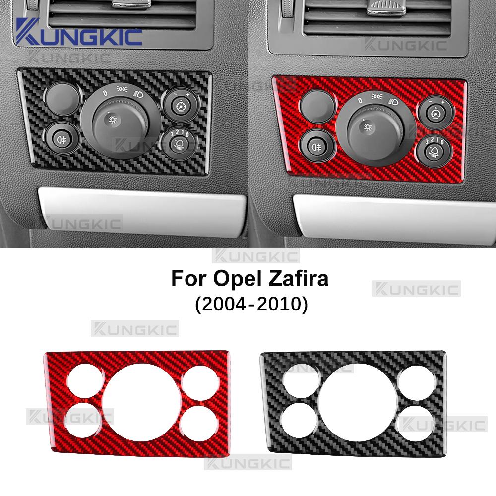 Echter Weicher Kohlefaser-Aufkleber Für Opel Zafira B 2004 2005 2006 2007 2008 2009 2010 Linkslenker Auto Scheinwerferverstellung Rahmen Verkleidung