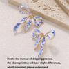 2pcs Fashionable and Elegant Bow-Shaped Earrings with a Simple Blue and White Porcelain Pattern Design.