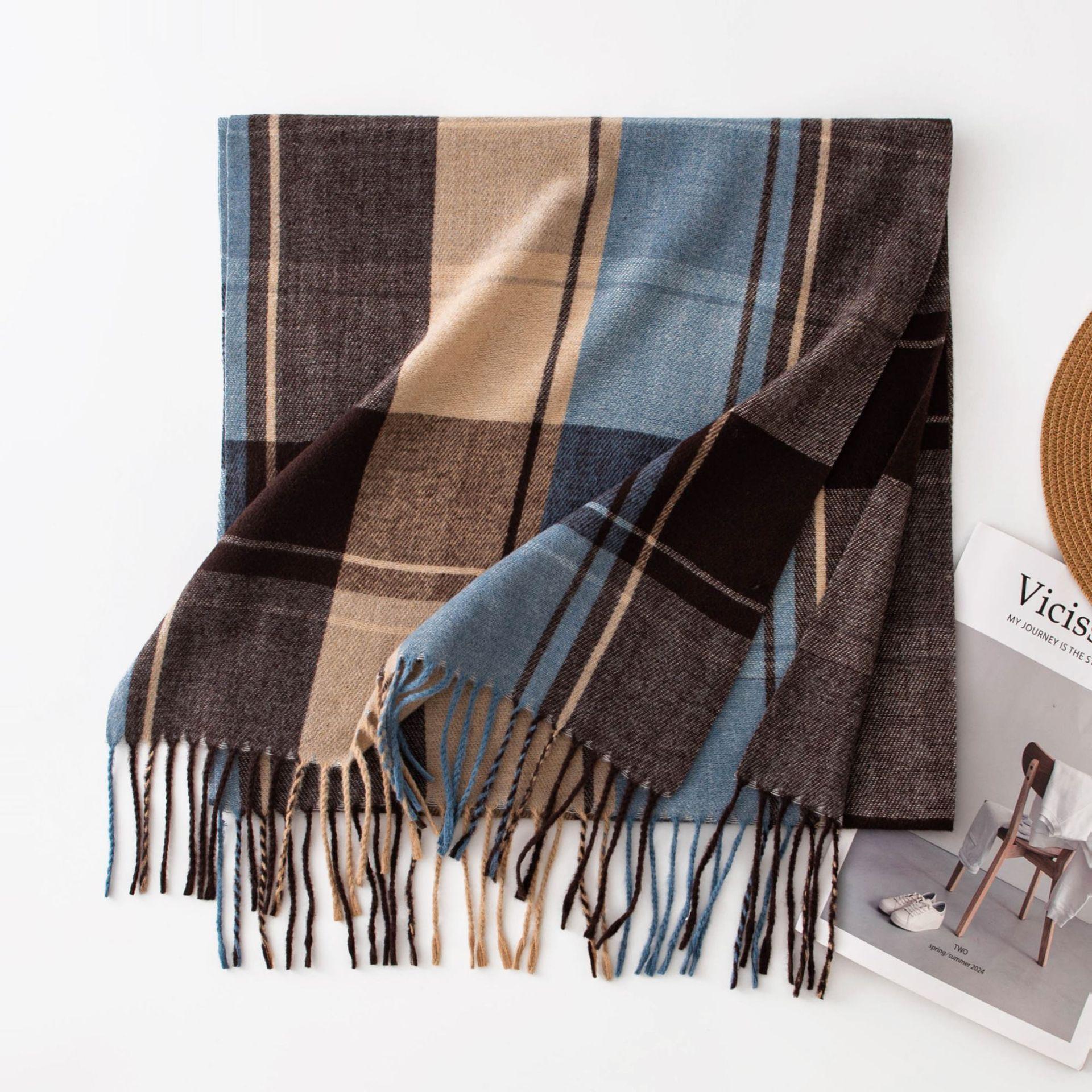 

Осень и зима имитация кашемира ретро литературный клетчатый шарф женственность легкая роскошь шарф шаль двойного назначения 50*200cm