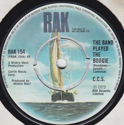 7-Zoll-Schallplatte C.C.S. - Band spielte The Boogie RAK154 RAK 1973 UK Jazz Gebraucht