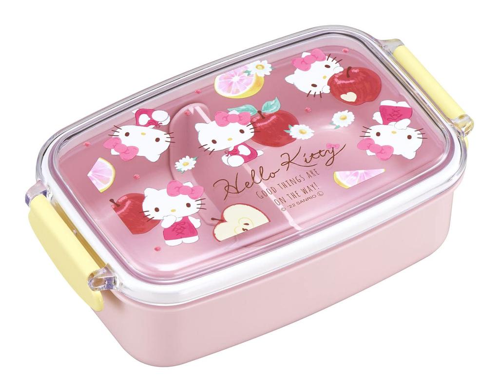 OSK Hello Kitty Bento with Made in Dishwasher and Microwave with Locking Stylish and for and Box, 500ml, Dividers, Japan, Safe, Antibacterial, Gasket,