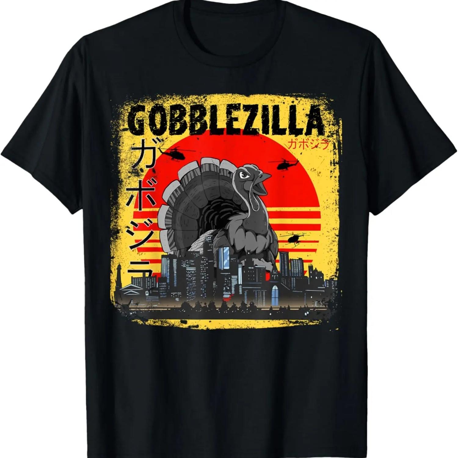 Turkey Day Thanksgiving Gobblezilla T-Shirt S