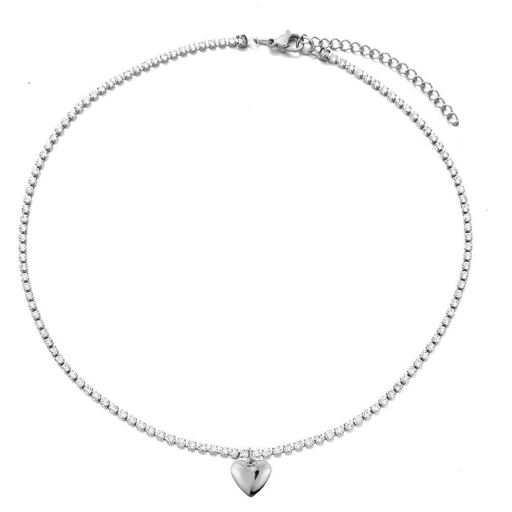 2mm Tennis Chain Necklaces Female Silver Gold Color Stainless Steel Iced Out Neck Chain For Women Fashion Jewelry Chocker 2025