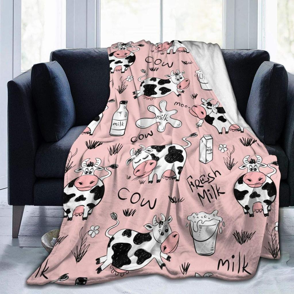 Cow Print Blanket Black and White Bed Cow Soft Sofa Comfortable Warm Blanket Plush Gift Bedroom Decoration