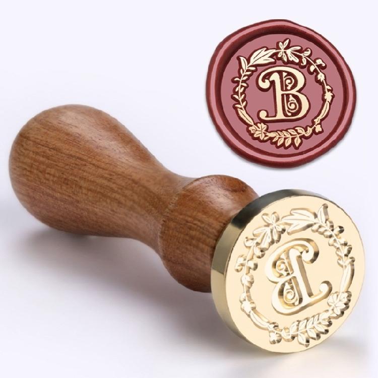 Buchstabenstempelkopf und Holzgriff-Set für Siegelbriefumschläge, Siegelstempelwerkzeug für Scrapbooking-Verzierungen