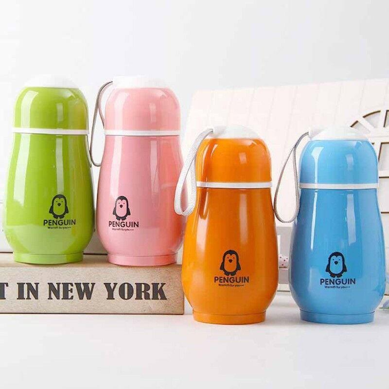 Stainless Steel Lovely Penguin Vacuum Cup Thermos Bottle Flask Cup Kids Mug