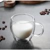 Çift Katmanlı Şeffaf Cam Bardak Yüksek Borosilikat Cam Meyve Suyu Süt Isıya Dayanıklı Kahve Bardağı Saplı Yuvarlak Yumurta Şeklinde