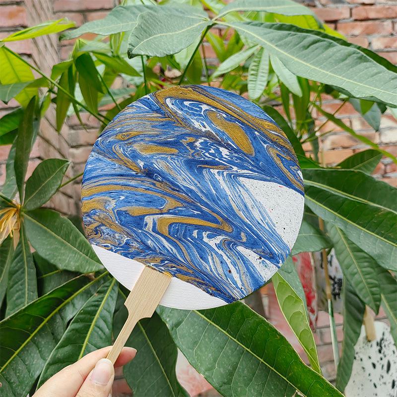 DIY Lacquer Round Fan Painting Set - Includes Pigment and Absorbent Paper
