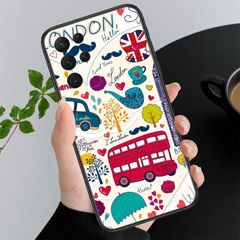 

London Bus Telephone Box Big Ben Phone Case For Samsung Galaxy A35 A55 A54 A15 A25 A05s A05 A22 A24 A52 A33 A34 M34 M14 M54 M23 A33 5G