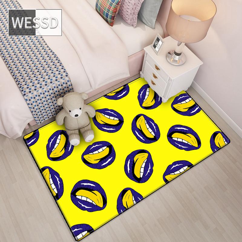 Pink Carpet For Bedroom Fashion Cartoon Rug Washable Children's Play Carpet Soft Non-slip Living Room Decoration Floor
