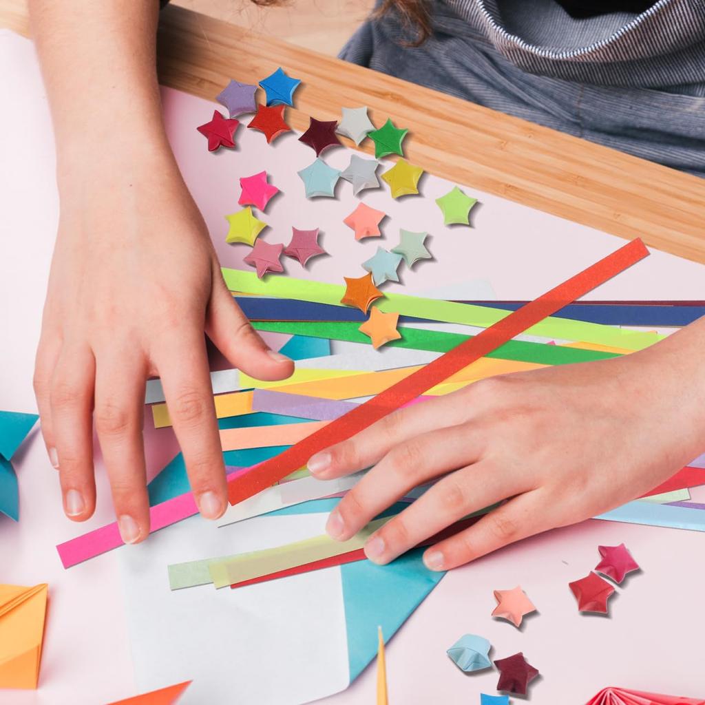 BESTOYARD Origami Star Lucky Star 2700 Cute Paper DIY 27 Colors Paper, Sheets, Crafts, Double-Sided Origami, Supplies, Crafts, Origami, Confetti,