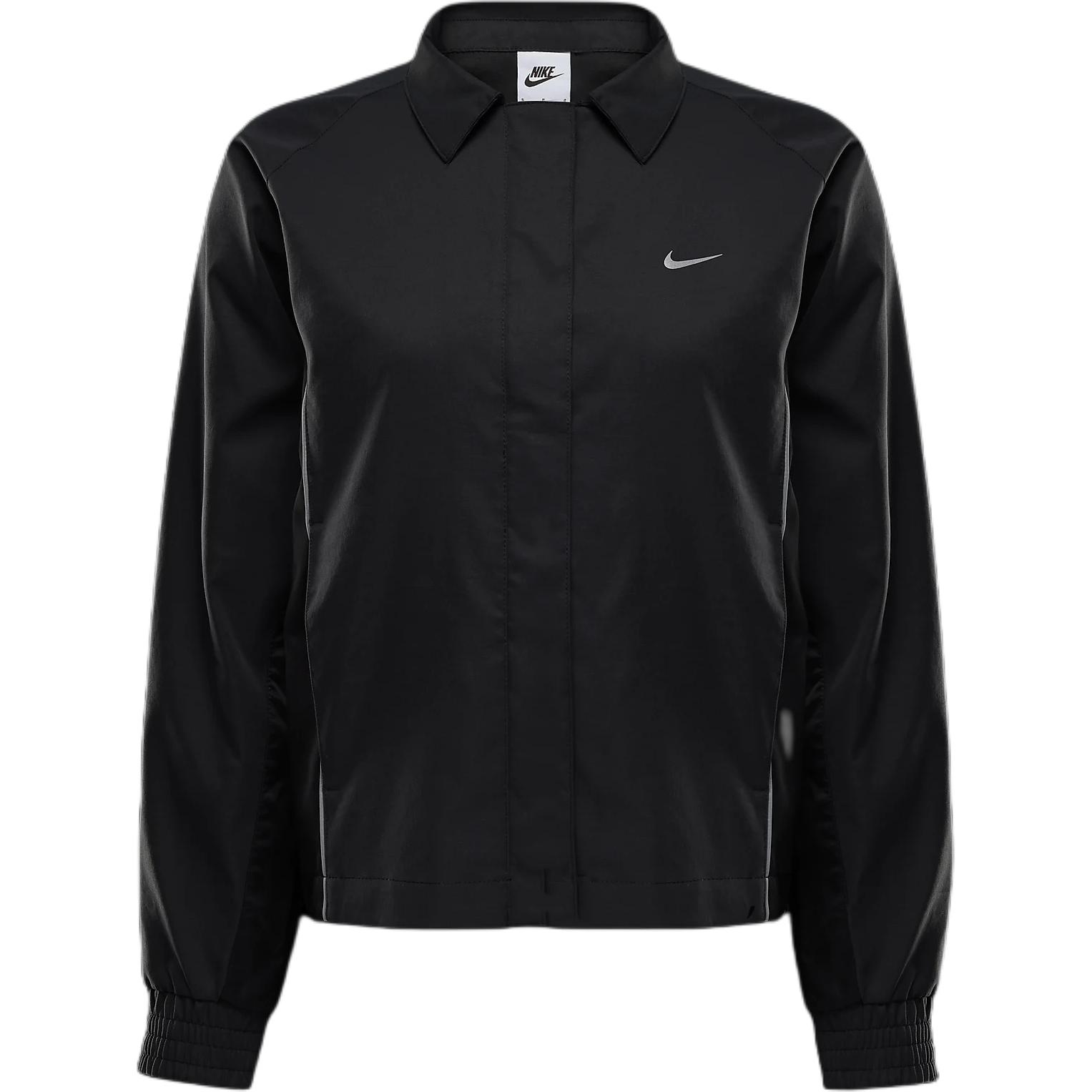 Nike Женская куртка с логотипом, воротником-стойкой, молнией и длинными рукавами, черная HQ3750-010 M