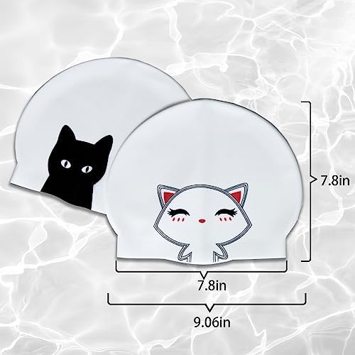 Durable Silicone Swim Cap for Women Waterproof Bathing Hat with Long & Short Hair Compatibility for Diving