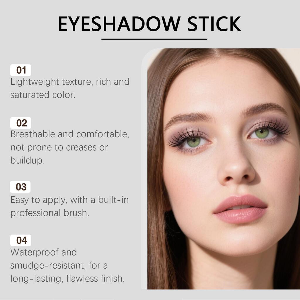 Zephoco Rose Gold/Caramel/Deep Purple/Peach Pink/Rose/Nude Eyeshadow Stick, Long-Lasting, Color-Intense, Smudge-Proof, Waterproof Eye shadow Pencil