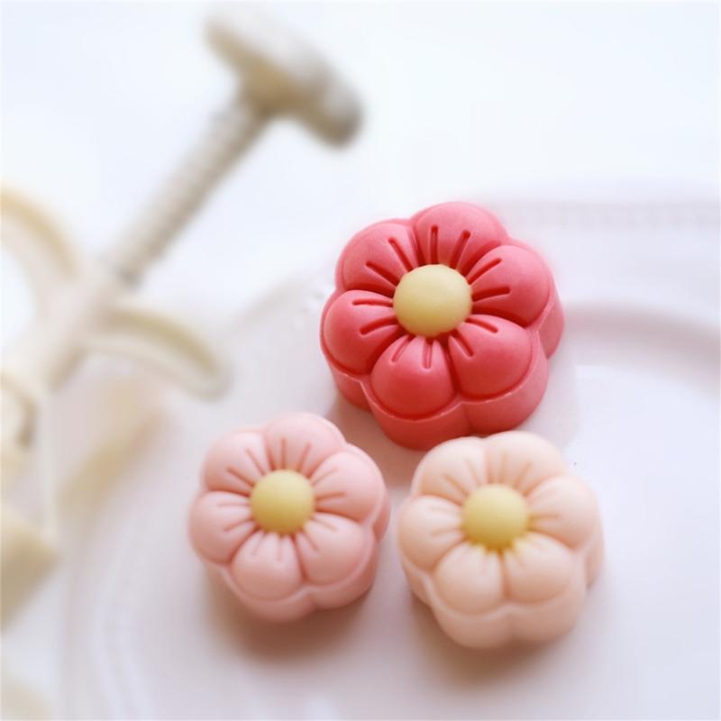 Delicate Flowers shaped Mooncakes Mold Traditional Flowers Mooncakes Making Stamps Mold Delicate Treat Baking Embosser