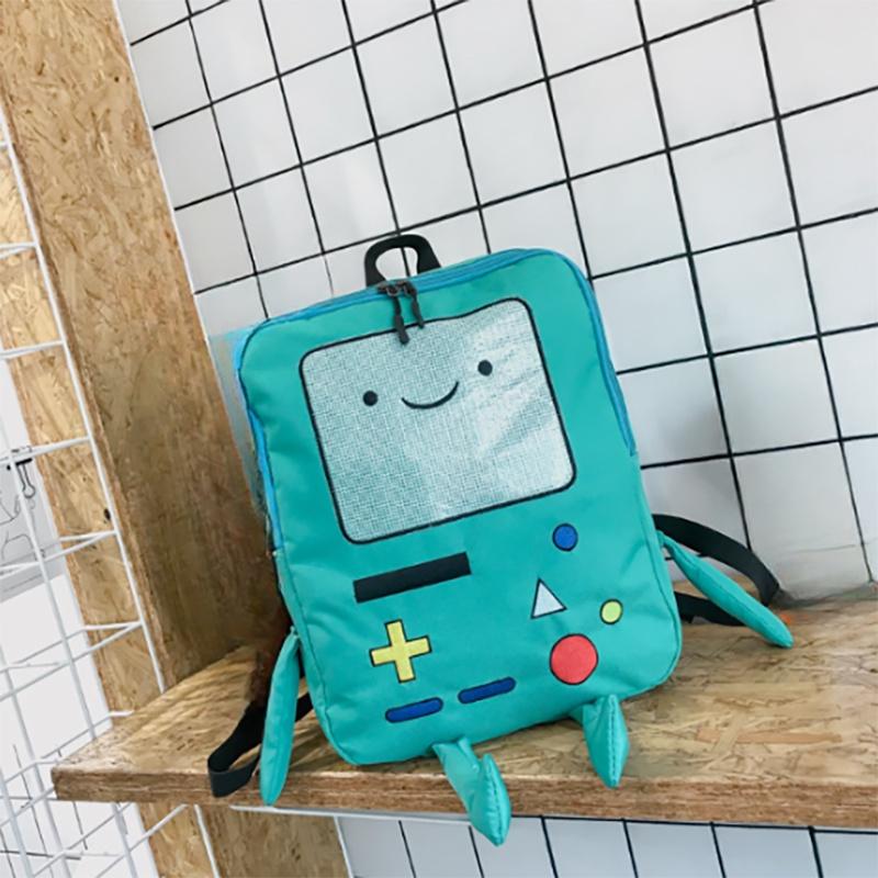 Cute Cartoon Adventure Time Backpack For Girls Japanese Style Funny And Unique Canvas Material Large Size