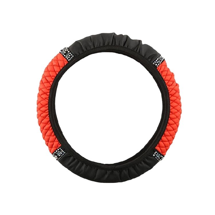 

Comfortable Car Steering Wheel Cover with PU Leather & Diamond Embellishments Easy Installs Car Steering Wheel Cover