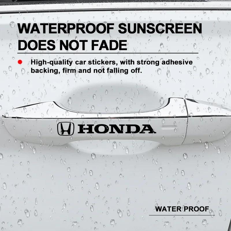For Honda 4x Car Styling Door Handle Stickers Tire Rear View Mirror Decals For Honda Civic Fit Jazz Accord Pilot Passport Stepwg