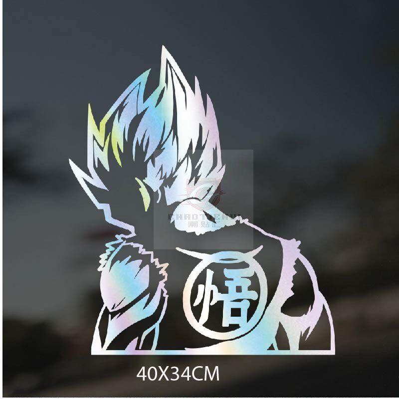 Dragon Ball Goku Vegeta Reflective Sticker Car Body Modification Sticker Motorcycle Front Windshield Sticker